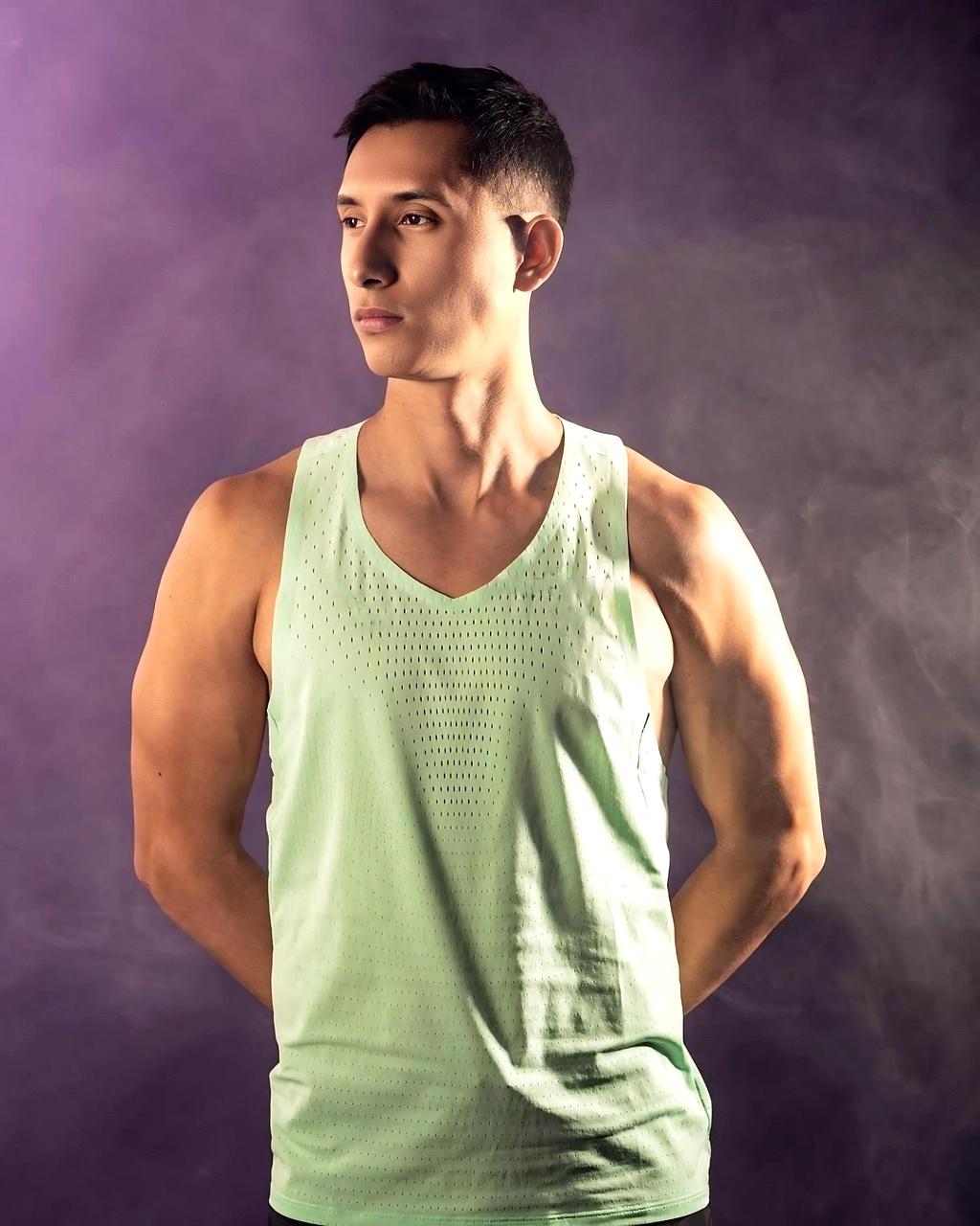 Athletic clothing and workout gear neatly arranged in drawer